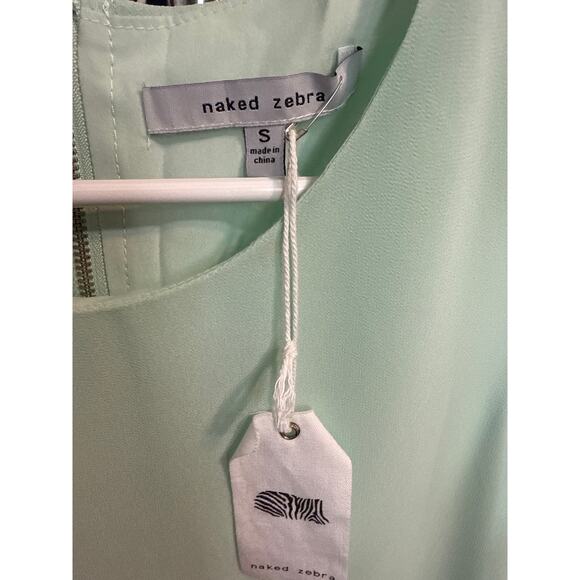 BN #15 NWT Naked Zebra Sleeveless Mint Green Shift Dress Size S - Picture 6 of 6